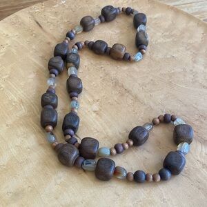 Beaded wood necklace